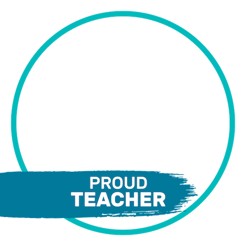 A Facebook frame that says, "Proud teacher"